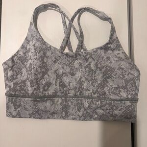 Lulu Gray Snake Print Sports Bra